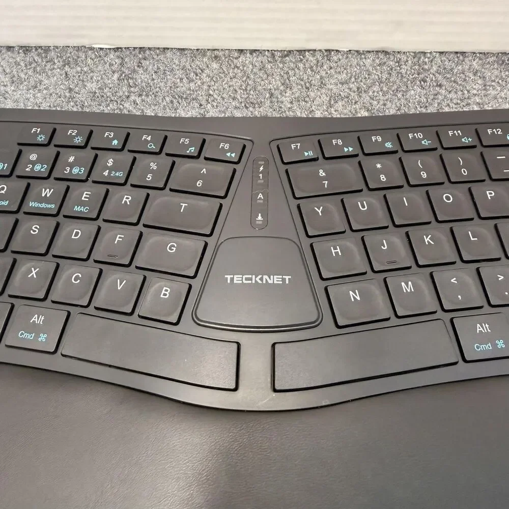 TeckNet TK-KB030 Wireless Ergonomic Keyboard USB-C Rechargeable Black PC Mac